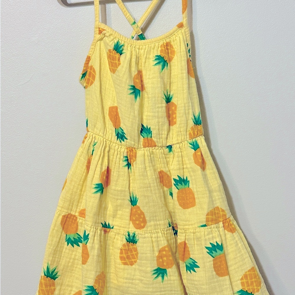 Cat & Jack Yellow Pineapple Spaghetti Strap Sundress in Size 4T - Picture 2 of 8